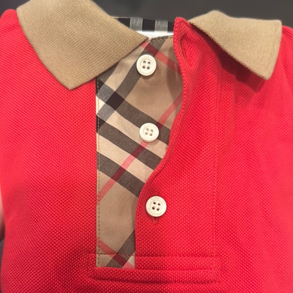 Burberry Kids Red Polo Shirt - Picture 4 of 4